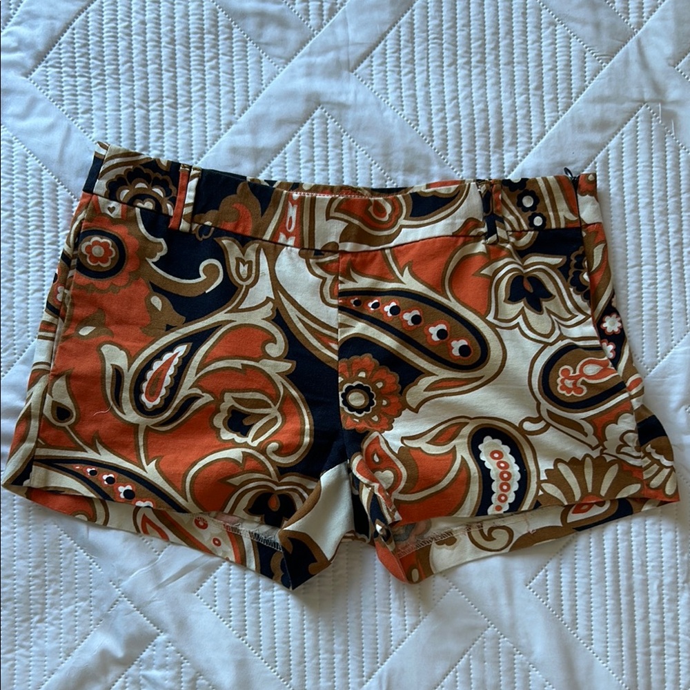 J.Crew city fit Floral Patterned Women's Shorts. BoHo chic paisley.